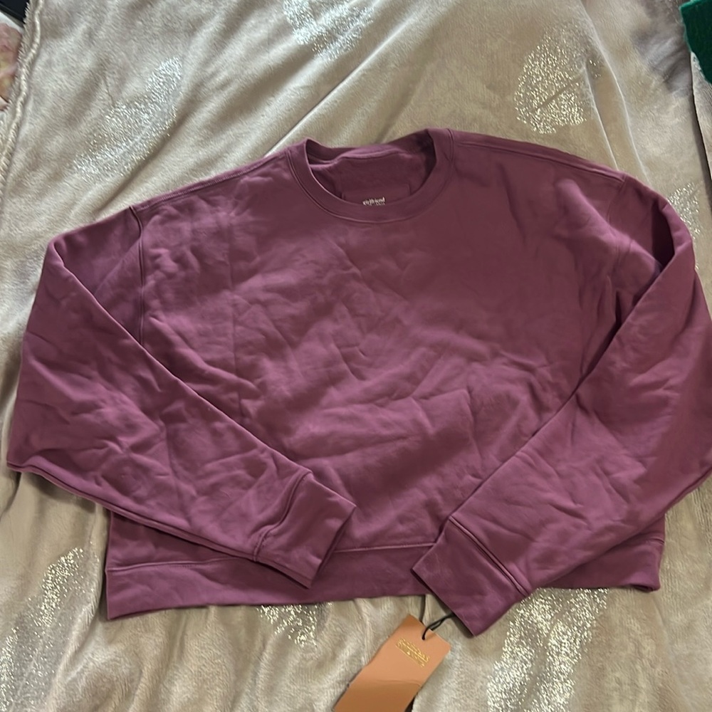 Girlfriend Collective, XL, Grape Purple Cotton Crewneck